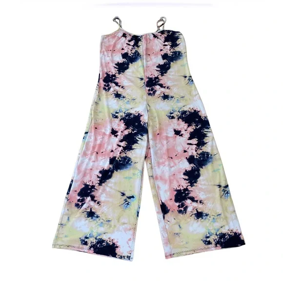 Derek Heart Juniors' Tie Dye Waistless Jumpsuit Size L - Picture 3 of 3
